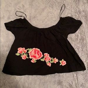 Cropped Off The Shoulder Top- Fits like a medium!